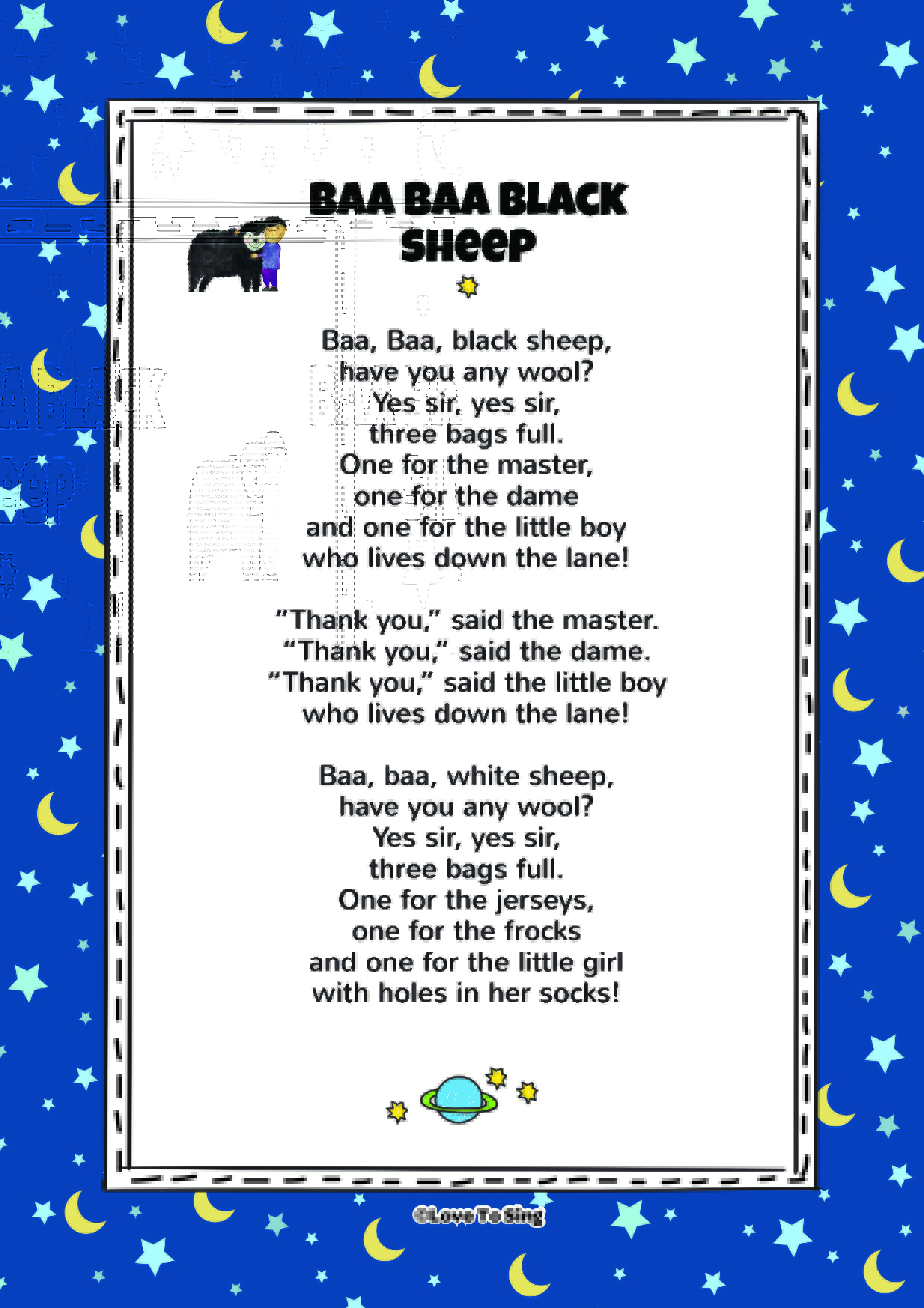 Baa Baa Black Sheep Nursery Rhyme | FREE Kids Videos ...