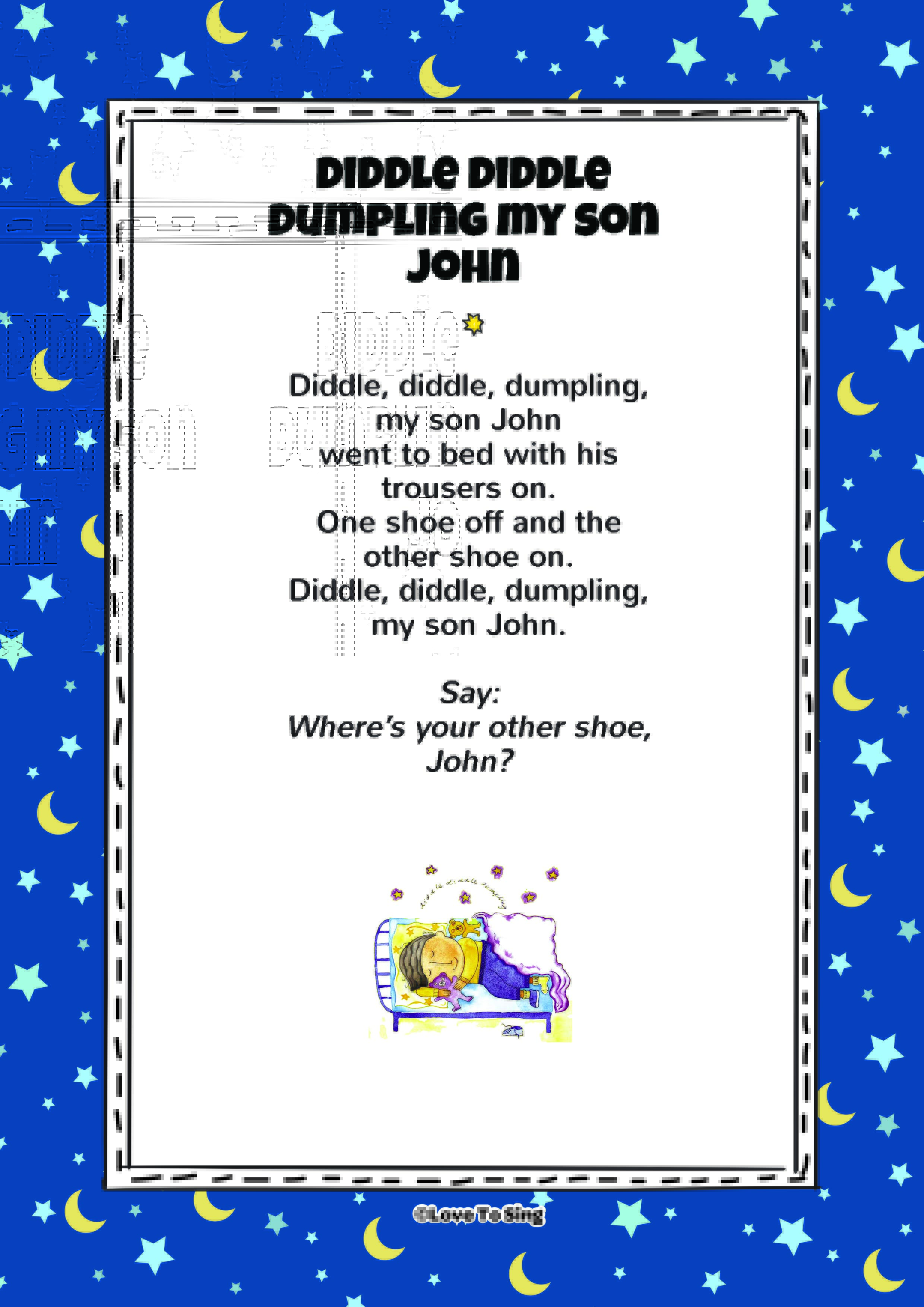 Resultado de imagen de diddle diddle dumpling my son john lyrics