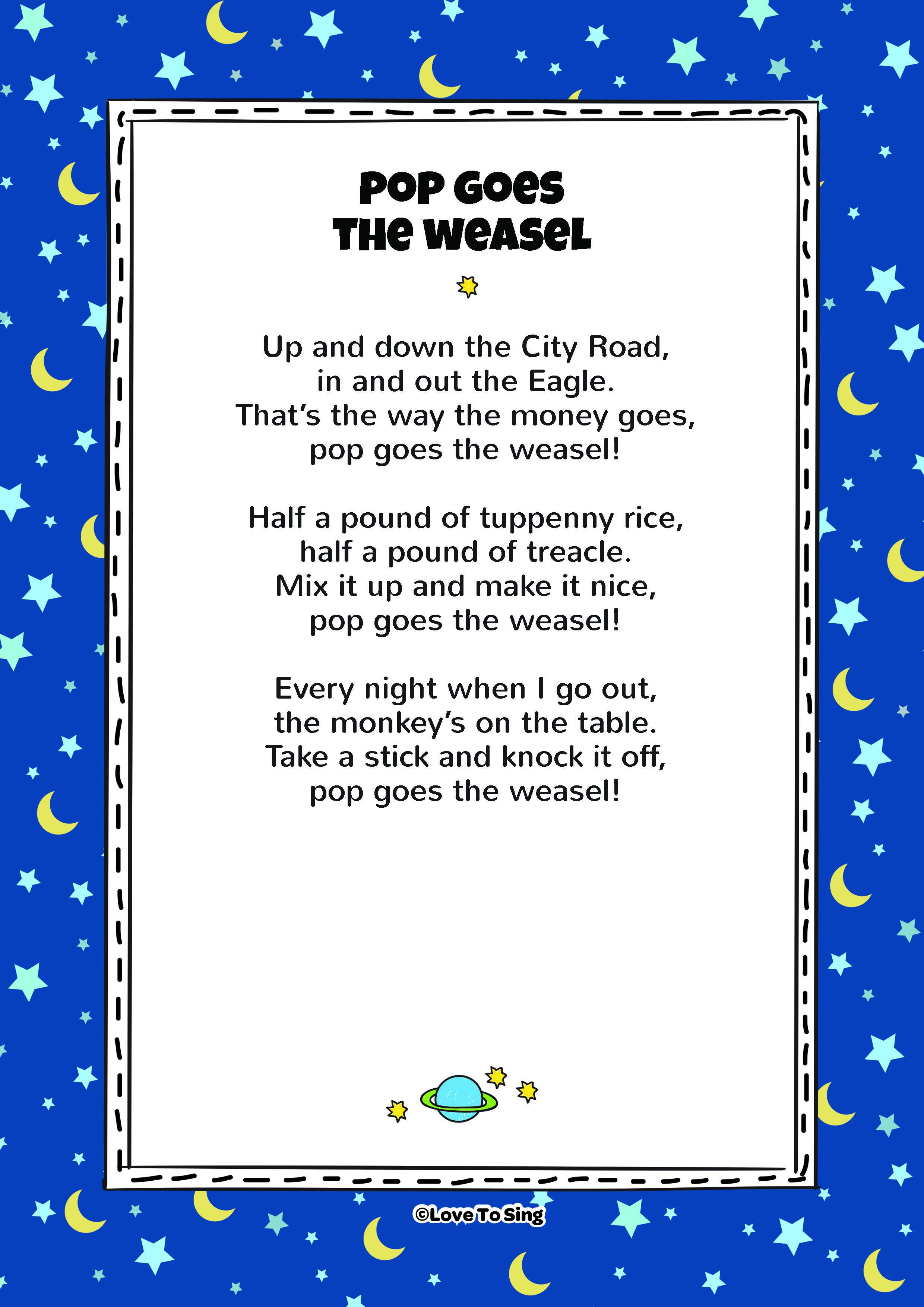 Pop Goes The Weasel   Kids Video Song with FREE Lyrics & Activities